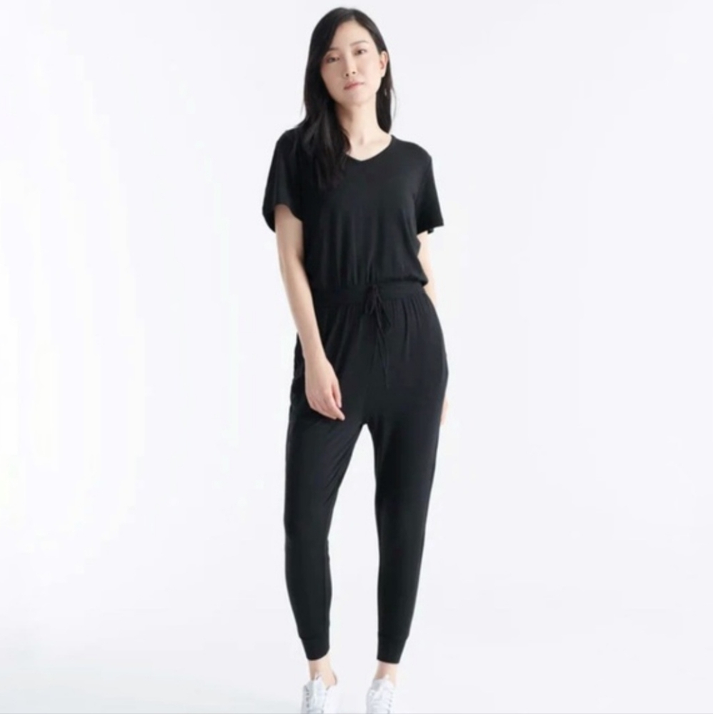 Knix Black Short Sleeve Jogger Jumpsuit